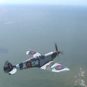 Clive flying the beloved Spitfire